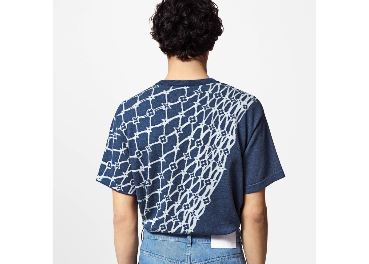 Louis Vuitton Net Cotton T-shirt Navy Blue