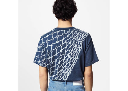 Louis Vuitton Net Cotton T-shirt Navy Blue