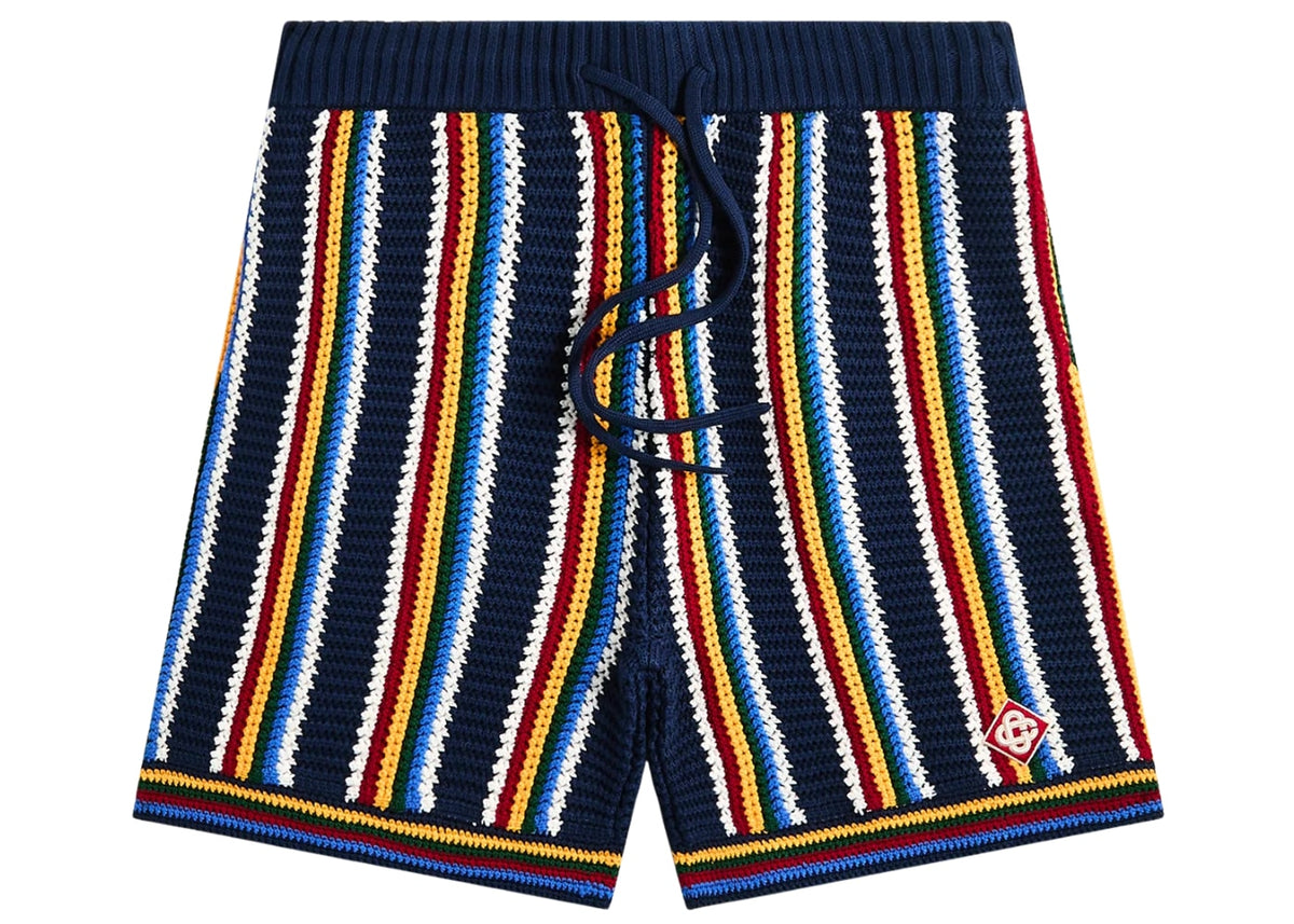 Casablanca Crochet Shorts Navy