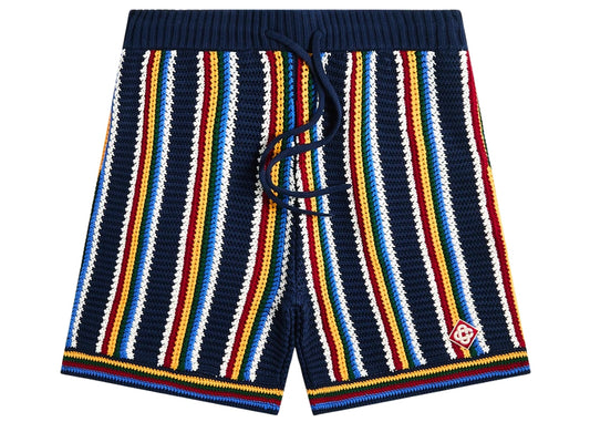 Casablanca Crochet Shorts Navy