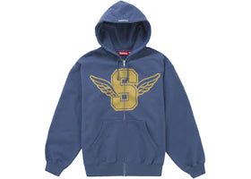 Supreme Wings Zip Up Hooded Sweatshirt Dark Blue