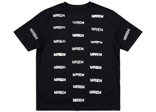 Mach Designs White All Over Print Classic Logo T-shirt Black