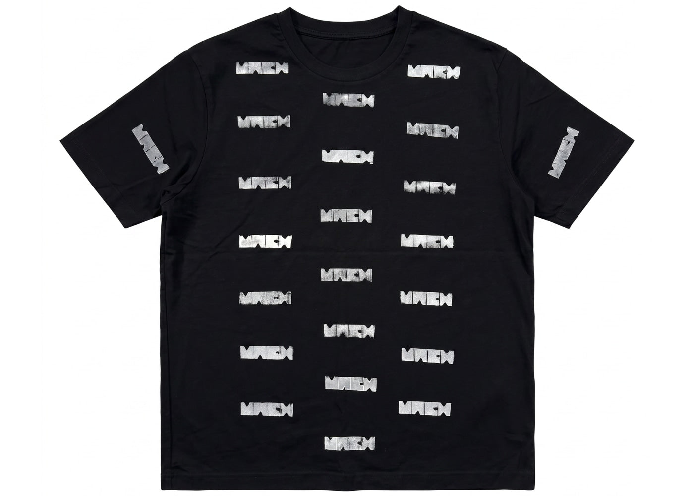Mach Designs White All Over Print Classic Logo T-shirt Black