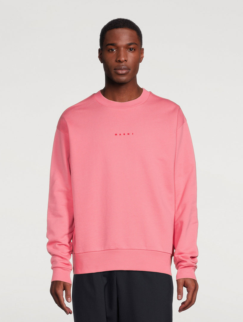 Marni logo organic cotton sweatshirt pink candy