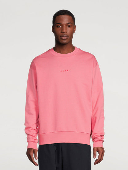 Marni logo organic cotton sweatshirt pink candy