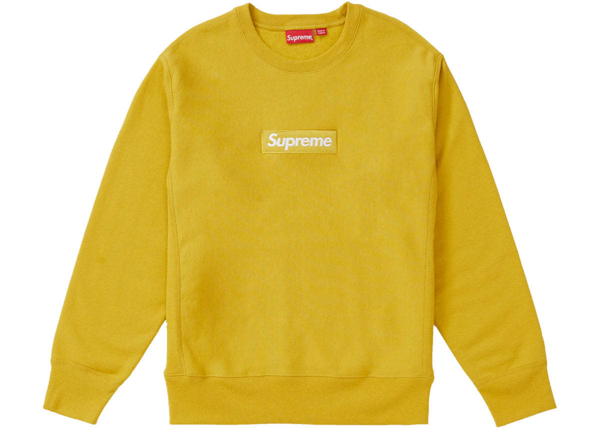 Supreme Box Logo Crewneck Mustard Yellow