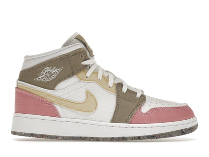 Jordan 1 Mid SE Pastel Vivid Green Grind (GS)