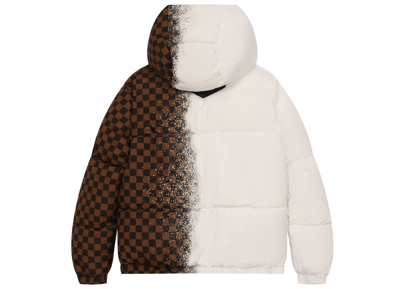 Sprayground Spray Checkered Puffer Down Jacket White Brown