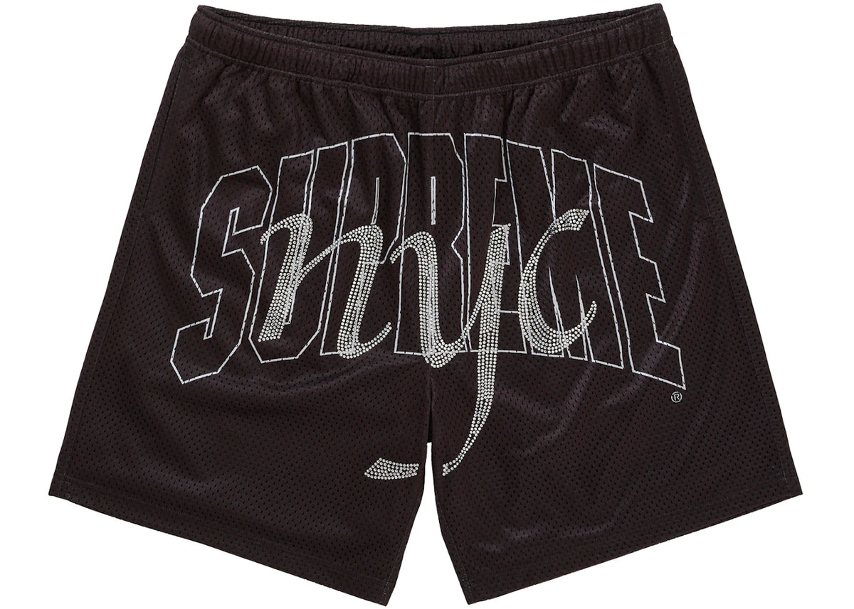 Supreme Rhinestone Mesh Short Black
