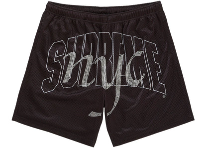 Supreme Rhinestone Mesh Short Black