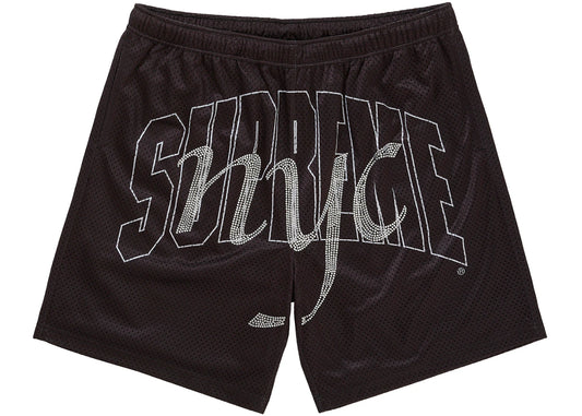 Supreme Rhinestone Mesh Short Black