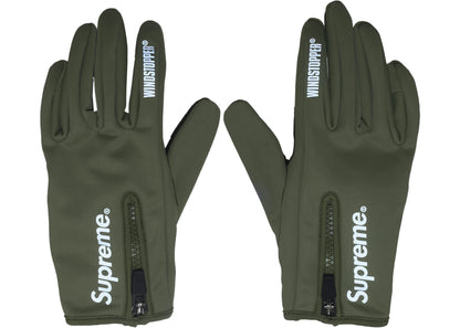 Supreme WINDSTOPPER Zip Gloves (FW25) Olive Green