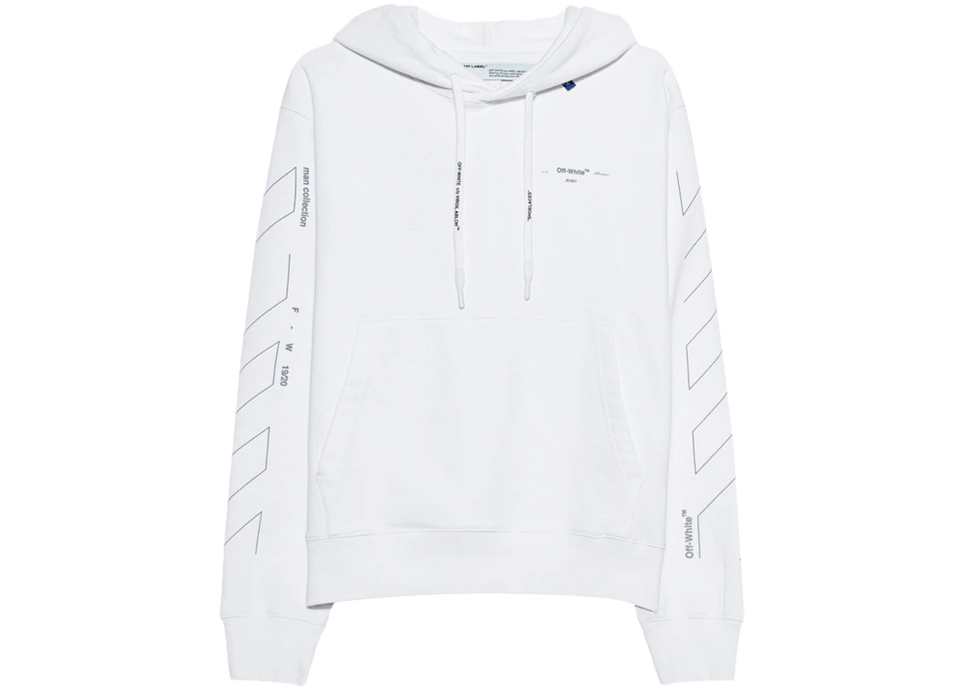 Off-White Diag Unfinished Hoodie White Silver