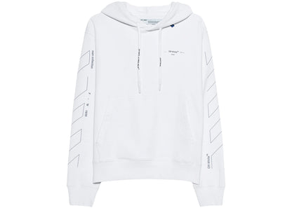Off-White Diag Unfinished Hoodie White Silver