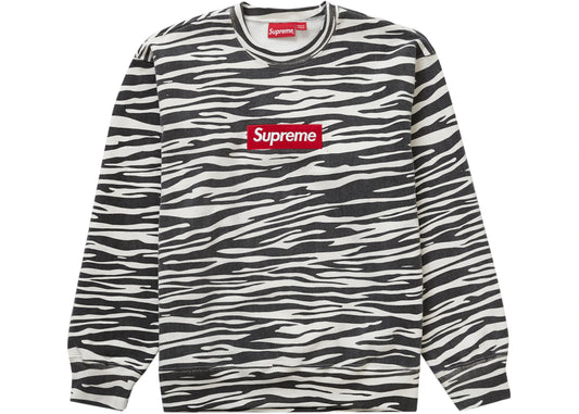 Supreme Box Logo Crewneck Zebra White Black (FW22)