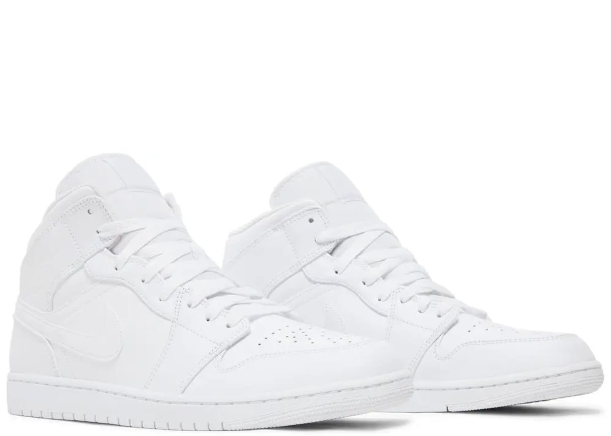 Jordan 1 Mid Triple White