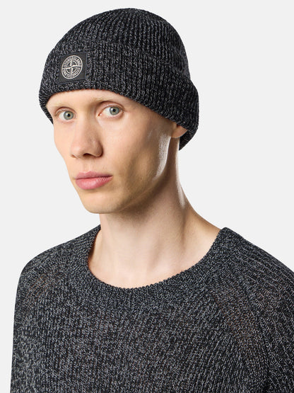 Stone Island Knit Reflective Hat Beanie Black