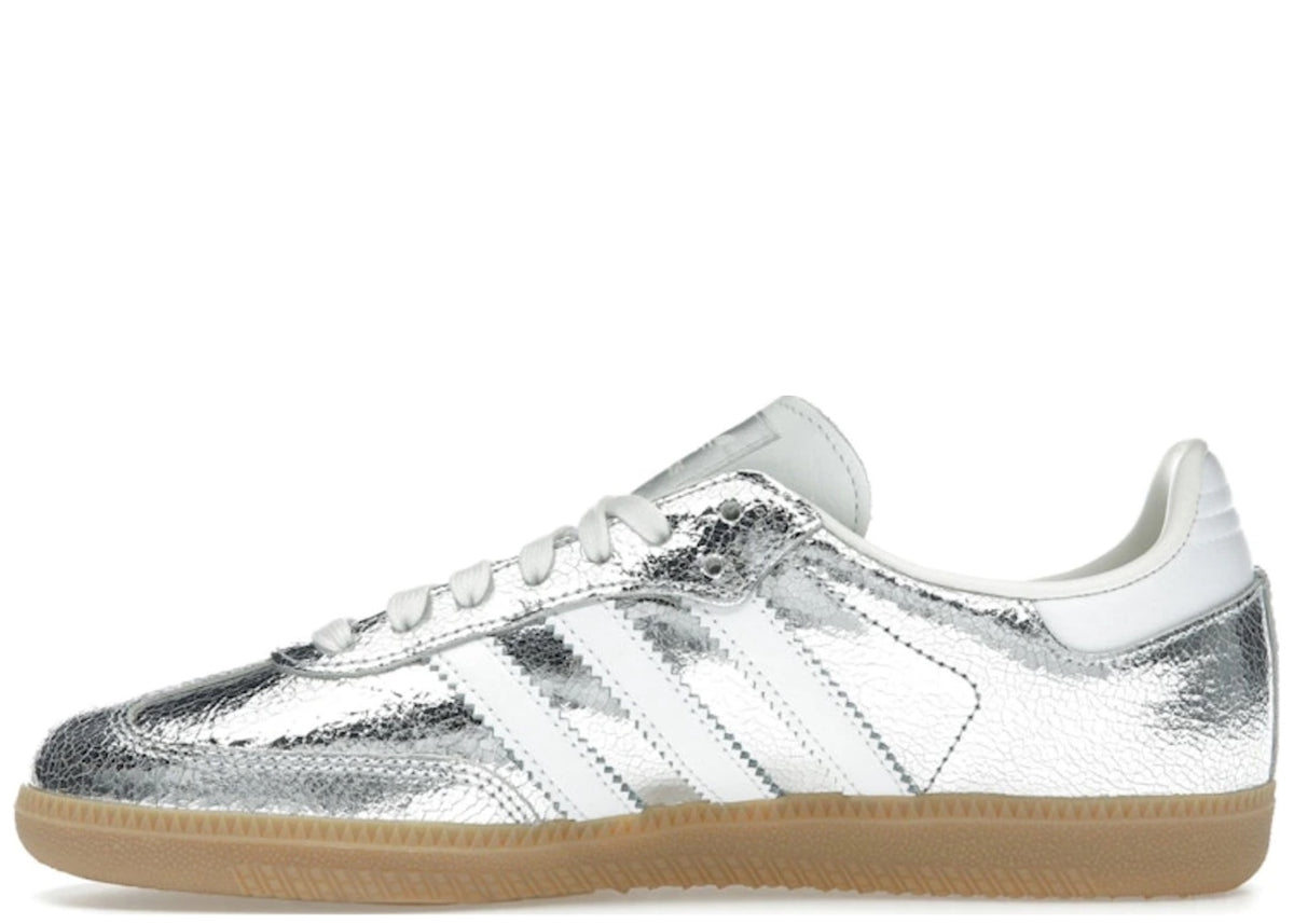 adidas Samba OG Silver Metallic Cracked Leather (Women's)