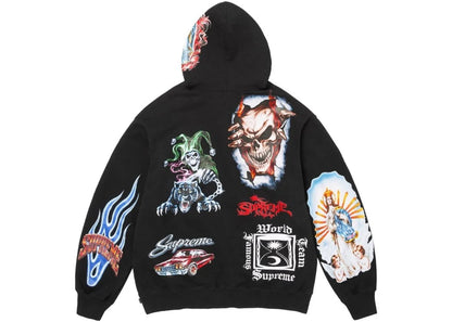 Supreme Stickers Hooded Sweatshirt Black