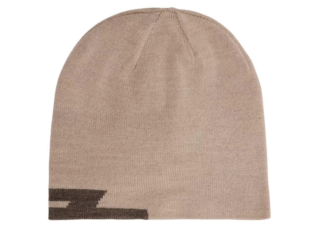 Represent 247 Logo Ribbed Knitted Beanie Moonrock Brown