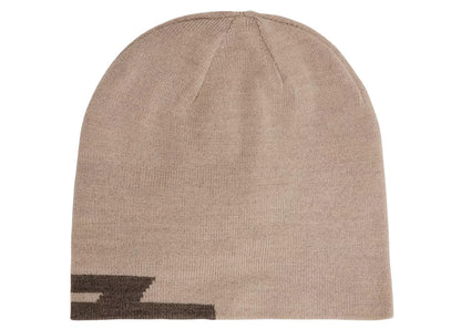 Represent 247 Logo Ribbed Knitted Beanie Moonrock Brown