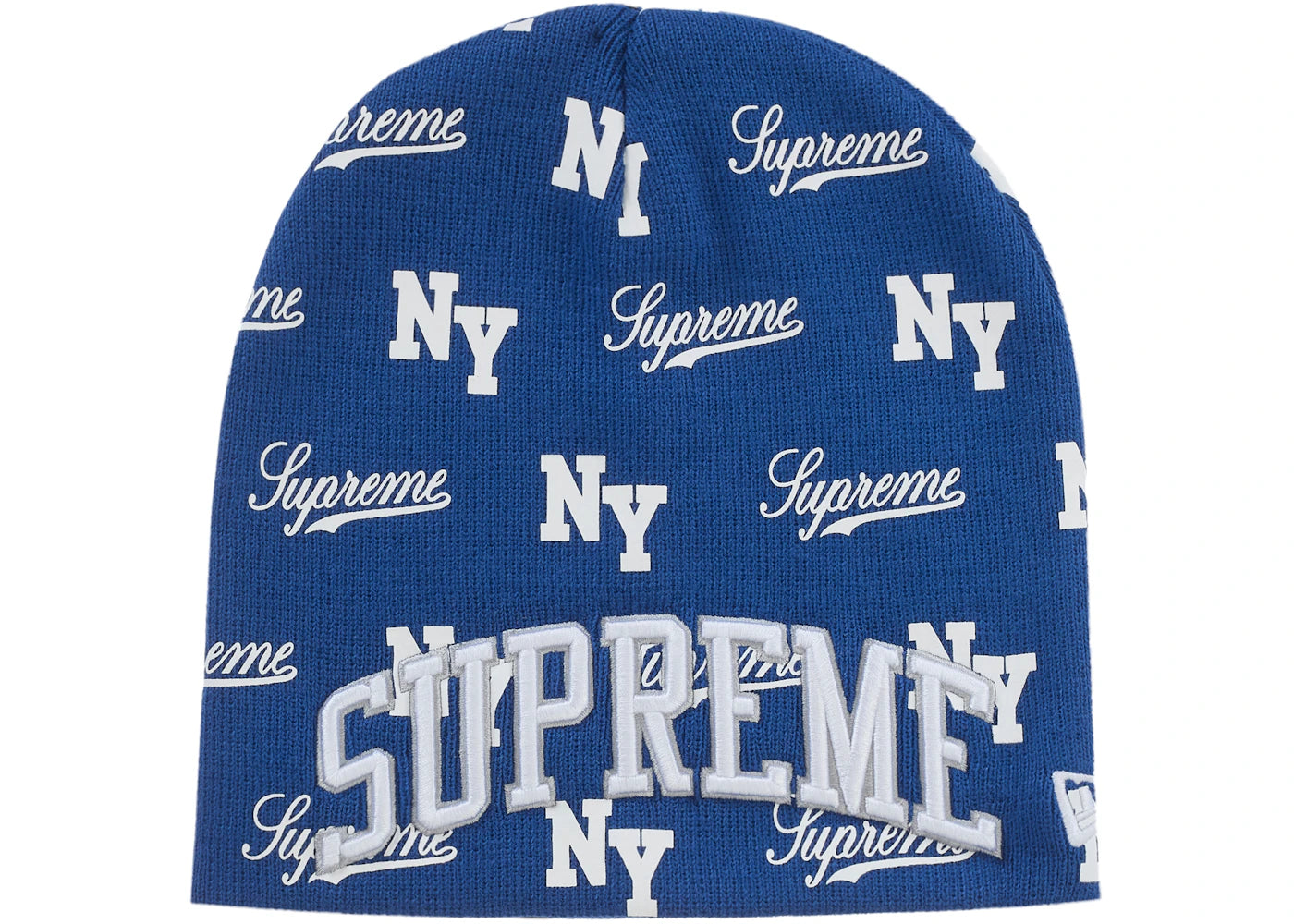 Supreme New Era Monogram Beanie Blue