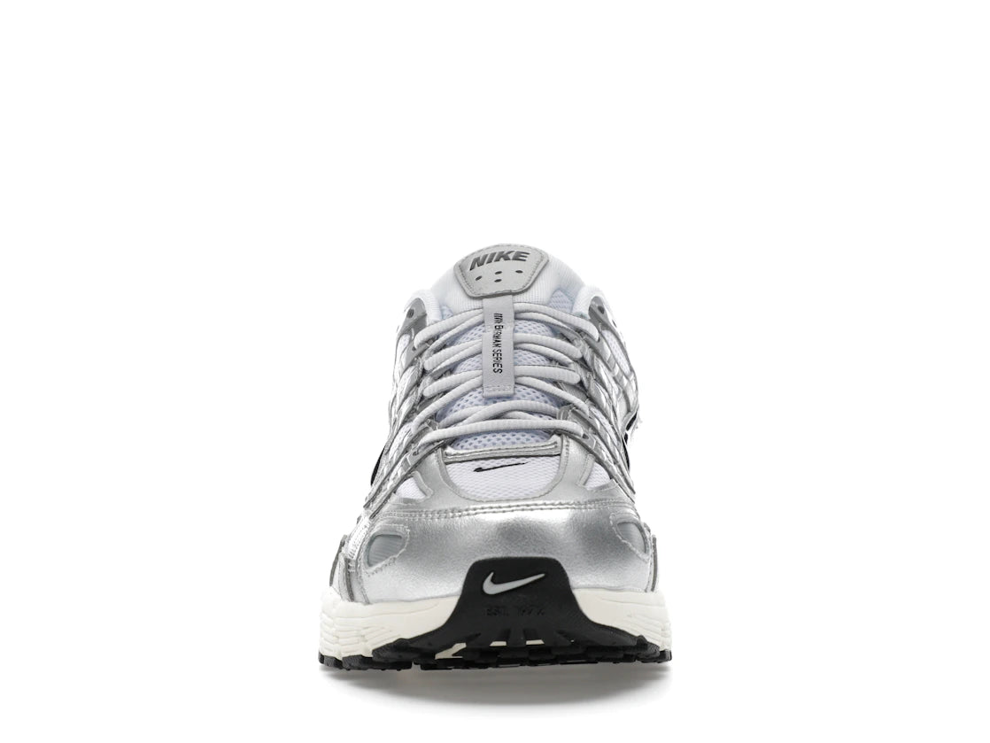 Nike P-6000 White Metallic Silver Flat Silver Black