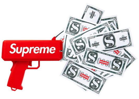 Supreme Cash Cannon Money Dollar Toy Plastic Gun Red (SS17)