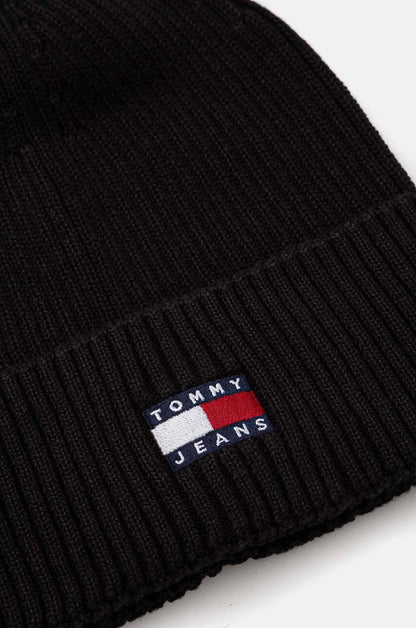 Tommy Jeans Cotton Beanie Black