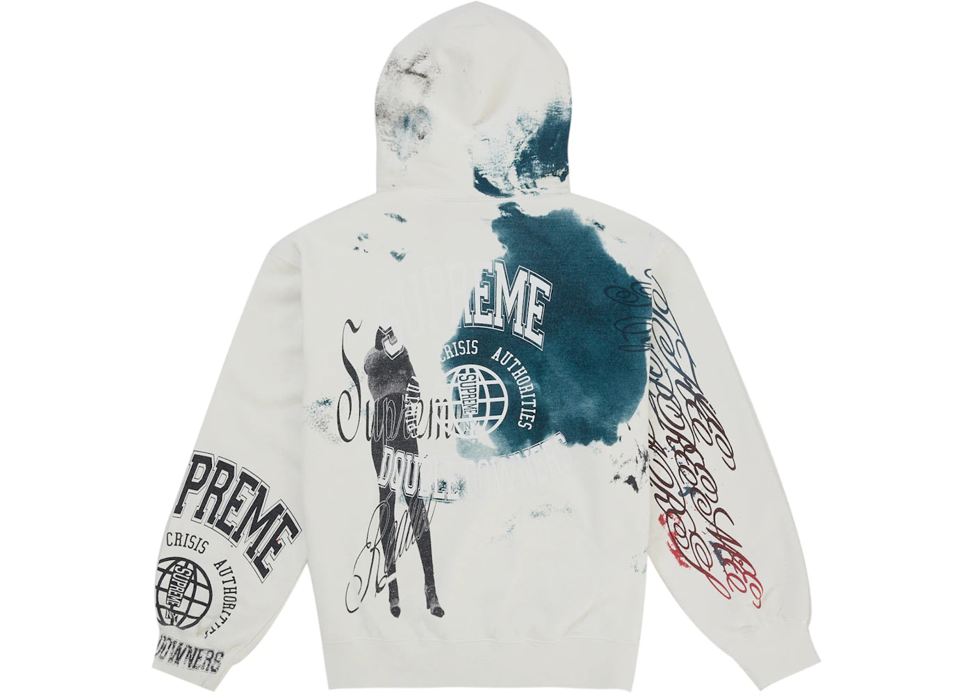 Supreme Overprint Hooded Sweatshirt White