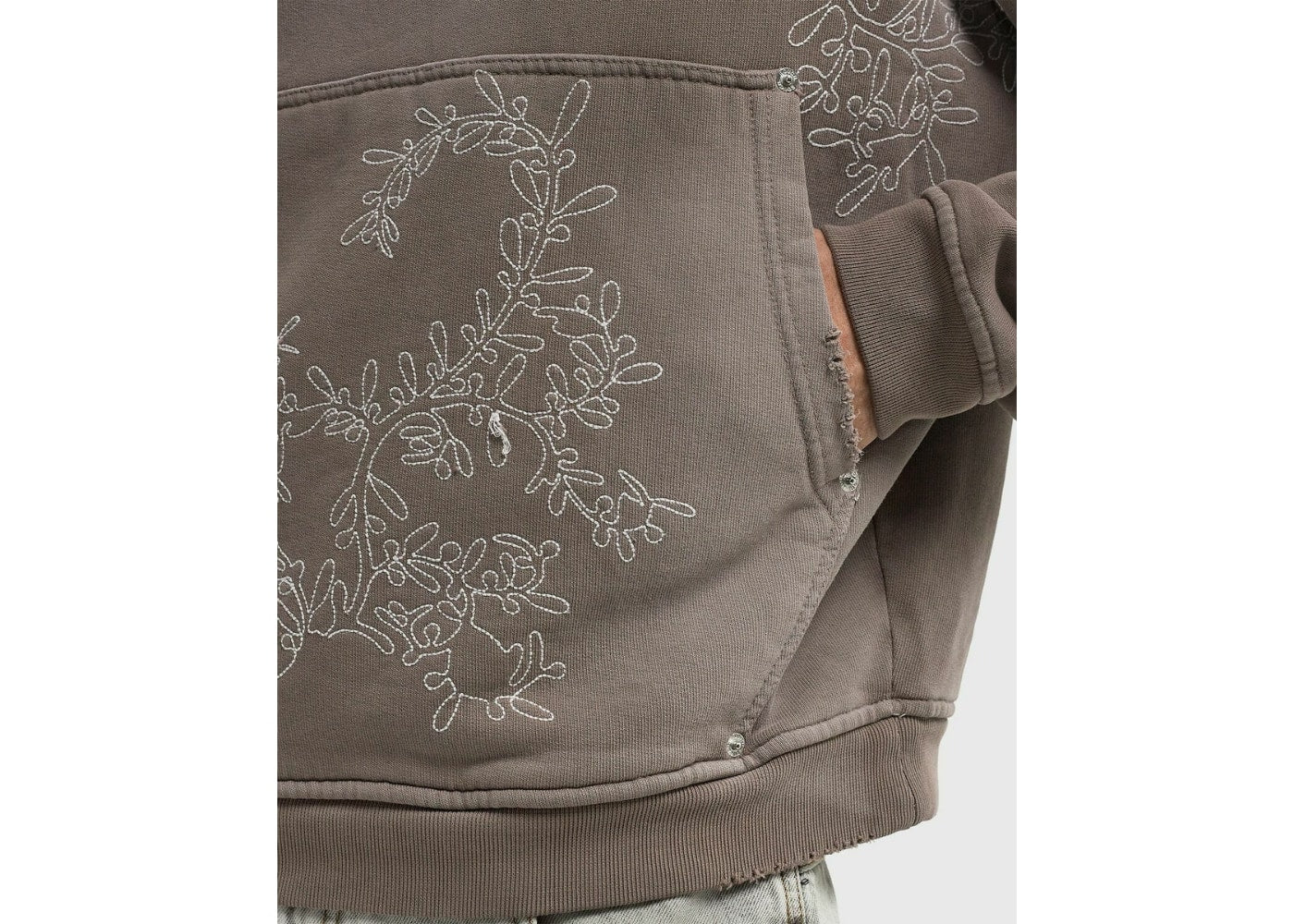 Rough. Olive Diffusion Hoodie Grey Brown