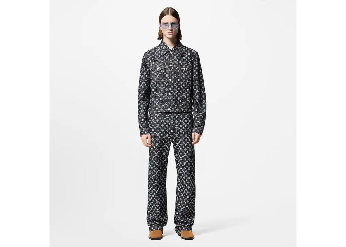 Louis Vuitton Monogram Jacquard Denim Skate Pants Black
