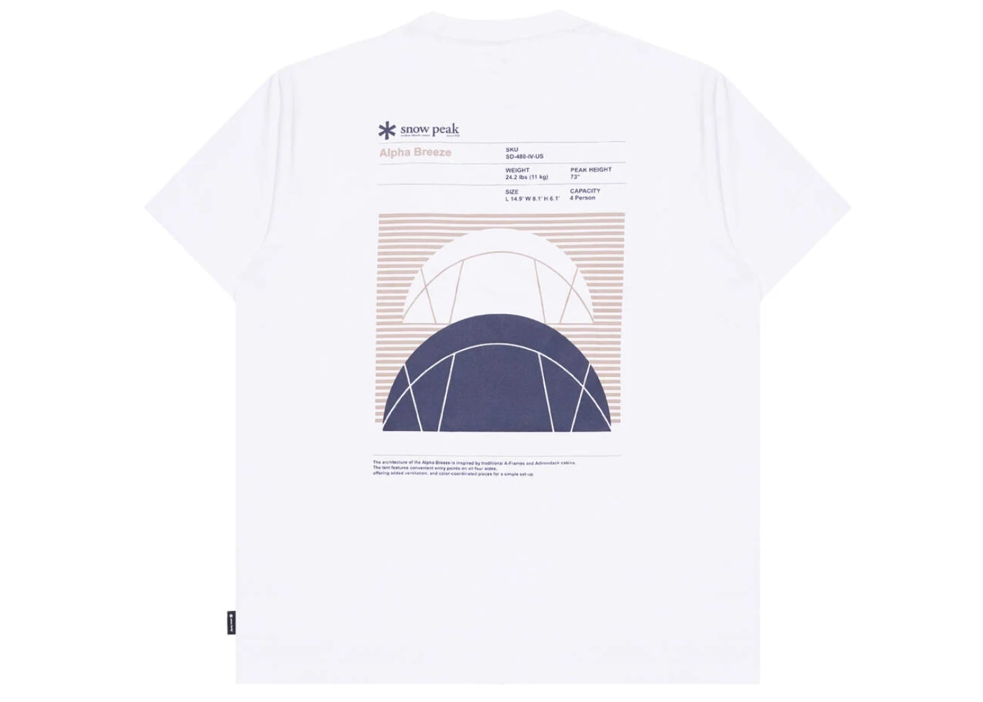 Snow Peak Alpha Breeze Typography T-Shirt White