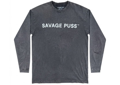 Savage Puss™ vintage heavy longsleeve T-shirt gray