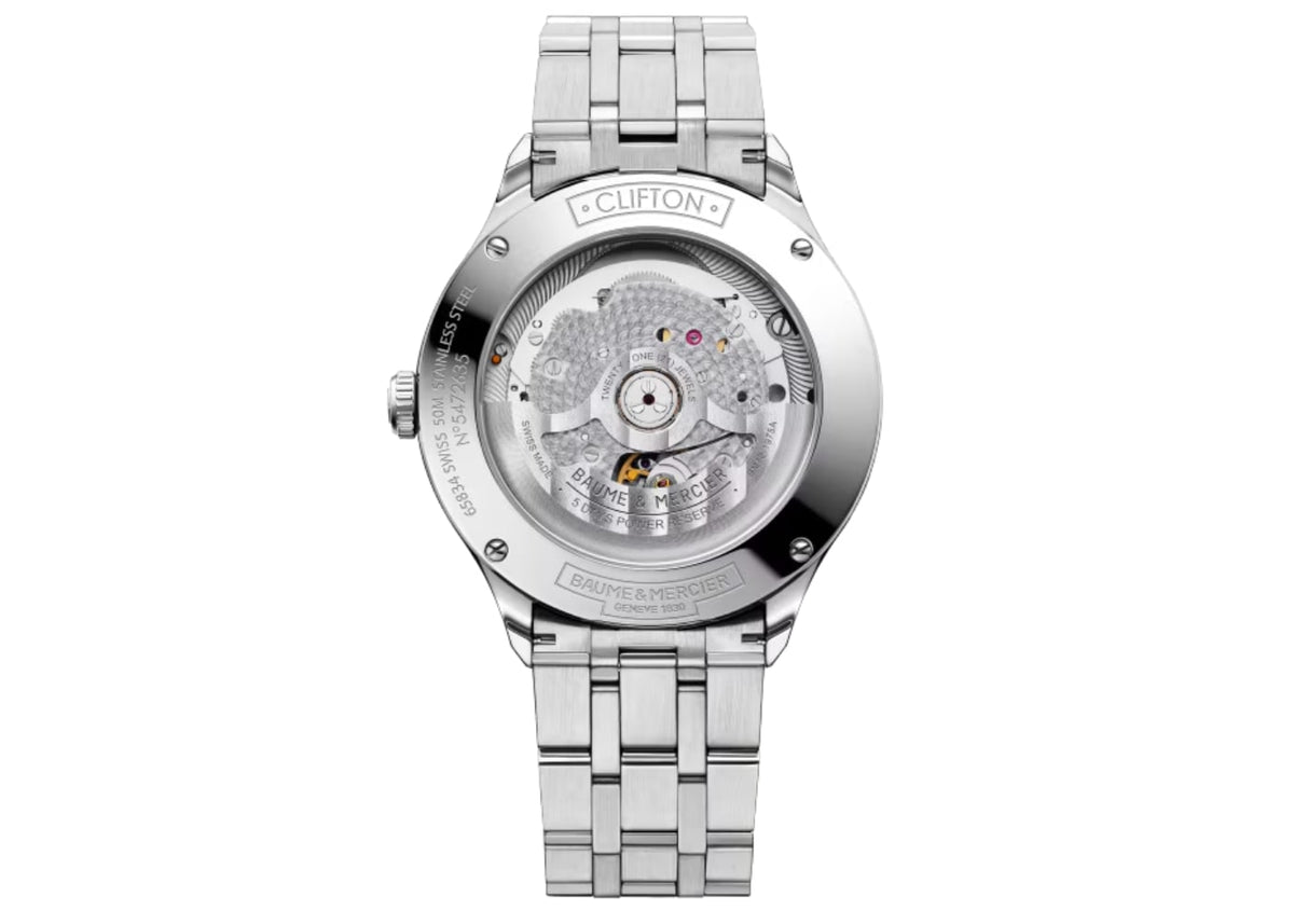 Baume & Mercier CLIFTON steel/steel bracelet white 5 day | M0A10400