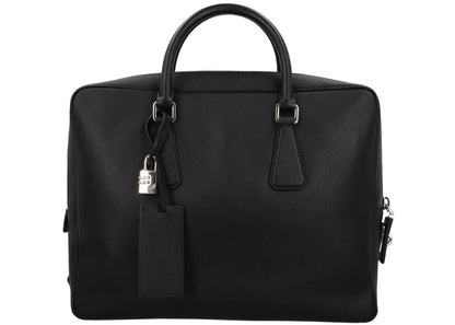 Prada Saffiano Briefcase Leather Black