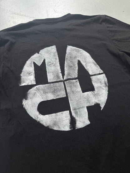 Mach Designs Damaged Iconic White Logo Tshirt Black