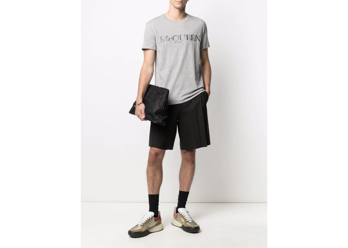 Alexander McQueen Embroidered Logo T-shirt Grey