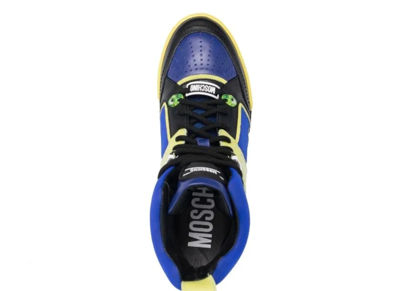 Moschino High Top Lace Up Sneaker Blue Green
