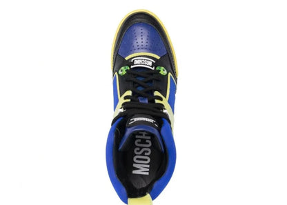 Moschino High Top Lace Up Sneaker Blue Green
