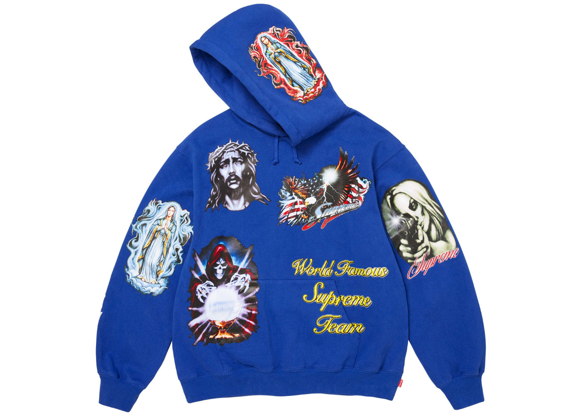 Supreme Stickers Hooded Sweatshirt Royal