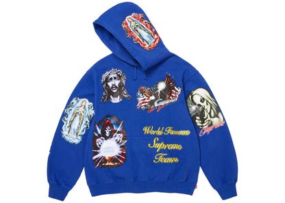 Supreme Stickers Hooded Sweatshirt Royal
