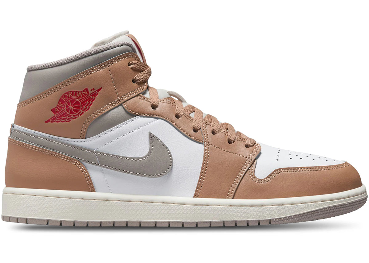 Jordan 1 Mid Rattan White College Grey