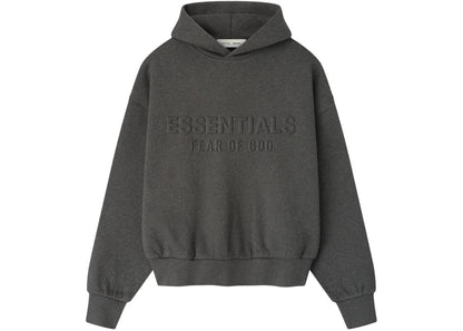 Fear of God Essentials Embossed Essentials Classic Hoodie Charcoal Heather Black