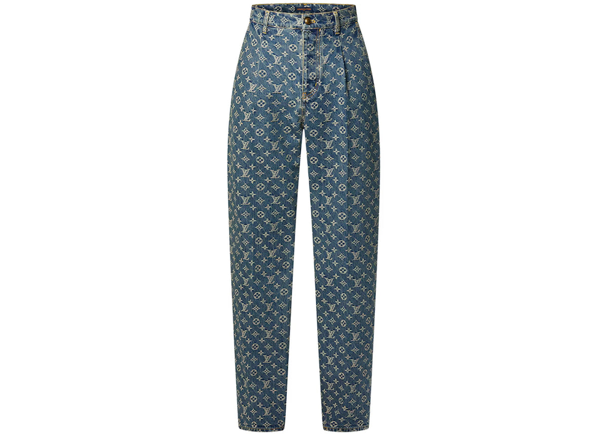 Louis Vuitton Monogram Denim Tailored Pants Indigo Blue