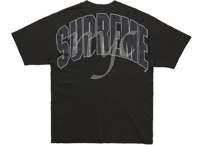 Supreme Rhinestone Script S/S Top Black