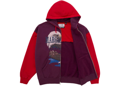 Supreme MM6 Maison Margiela Eagle Zip Up Hooded Sweatshirt Red