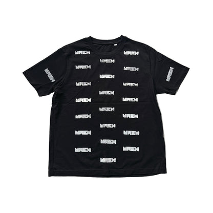 Mach Designs White All Over Print Classic Logo Tshirt Black