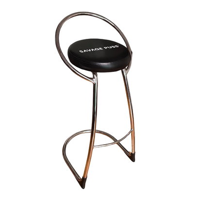 Savage Puss™ chromed eco-leather bar stool 1/1
