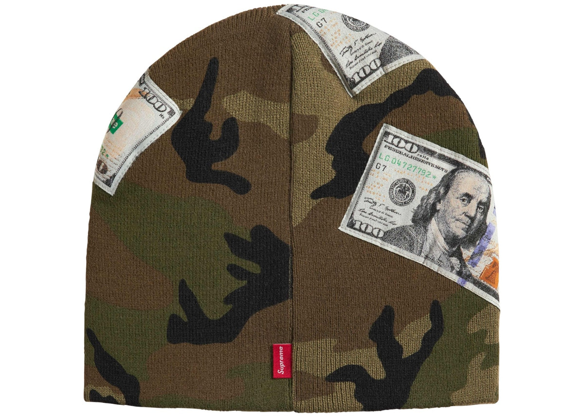 Supreme Money Beanie Woodland Camo Green
